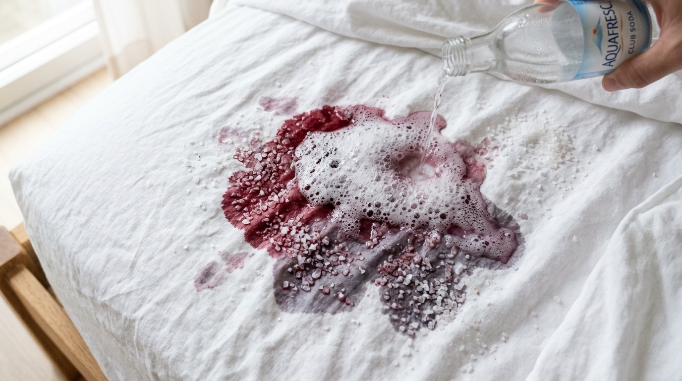 Treating wine stains on bed sheets with natural cleaning solutions Treating wine stains on bed sheets with natural cleaning solutions